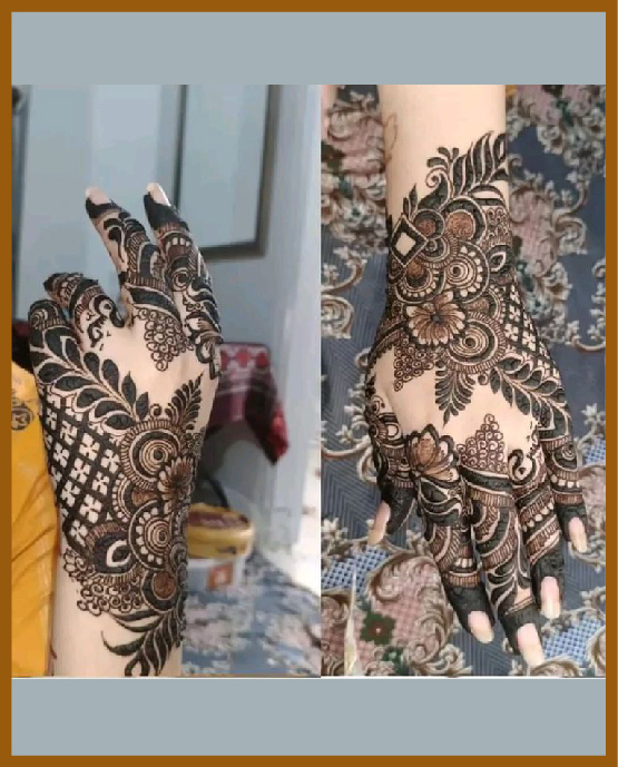 Bold And Stylish Back Hand Mehndi With Thick Outlines